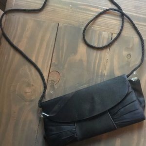 Black satin purse